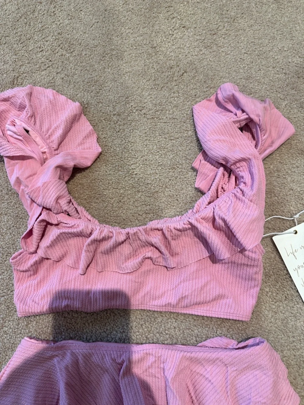 Show Me Your MuMu Pink Ruffle Bikini Set - Picture 2 of 7